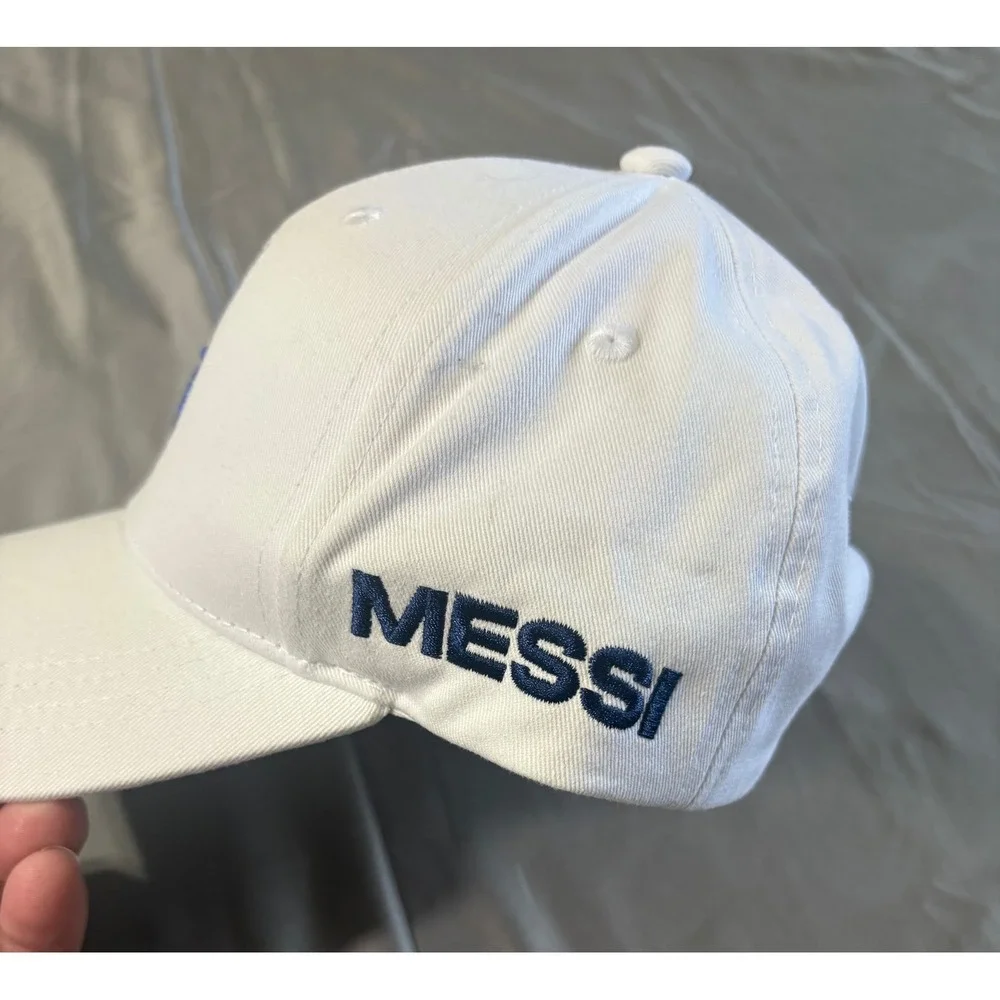 Argentina AFA Messi #10 Official White Baseball Cap Hat Adjustable NWT